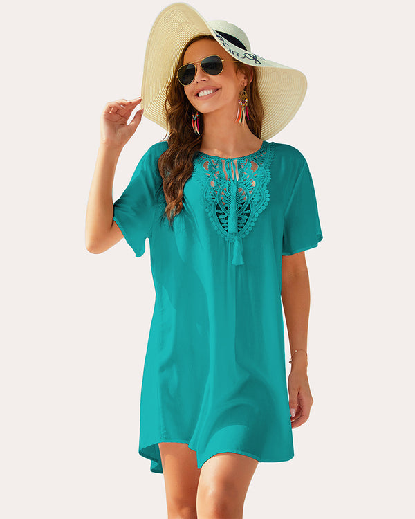 ekouaer Ekouaer Women Lace V-Neck Beach Coverups Dress (US Only)