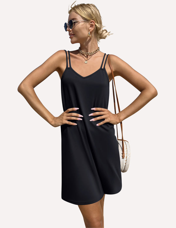 Ekouaer Ekouaer Women's V Neck Sleeveless Nightgown