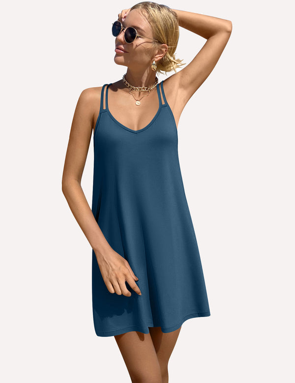 Ekouaer Ekouaer Women's V Neck Sleeveless Nightgown