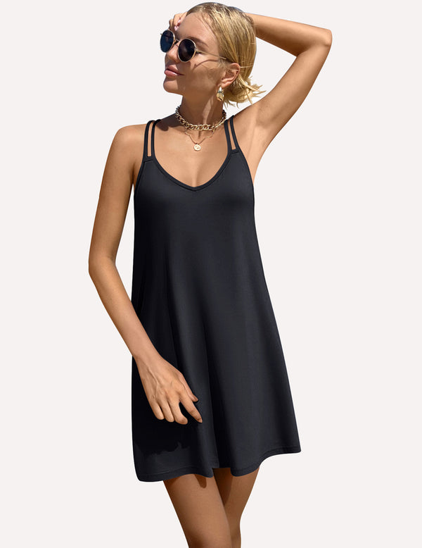 ekouaer Ekouaer Women's V Neck Sleeveless Nightgown