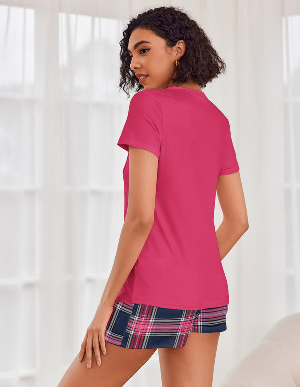 Ekouaer Ekouaer Womens Pajama Sets Short Sleeve Pajamas For Women