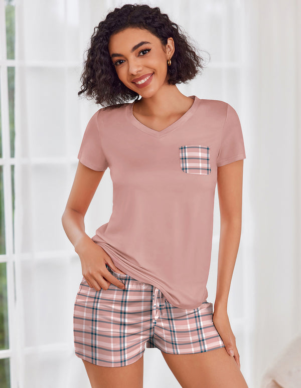 Ekouaer Ekouaer Womens Pajama Sets Short Sleeve Pajamas For Women