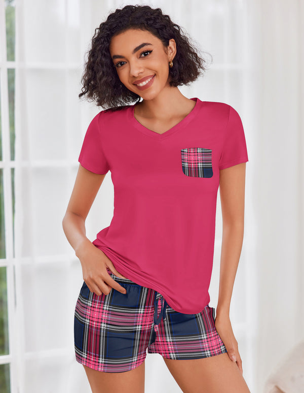 ekouaer Ekouaer Womens Pajama Sets Short Sleeve Pajamas for Women