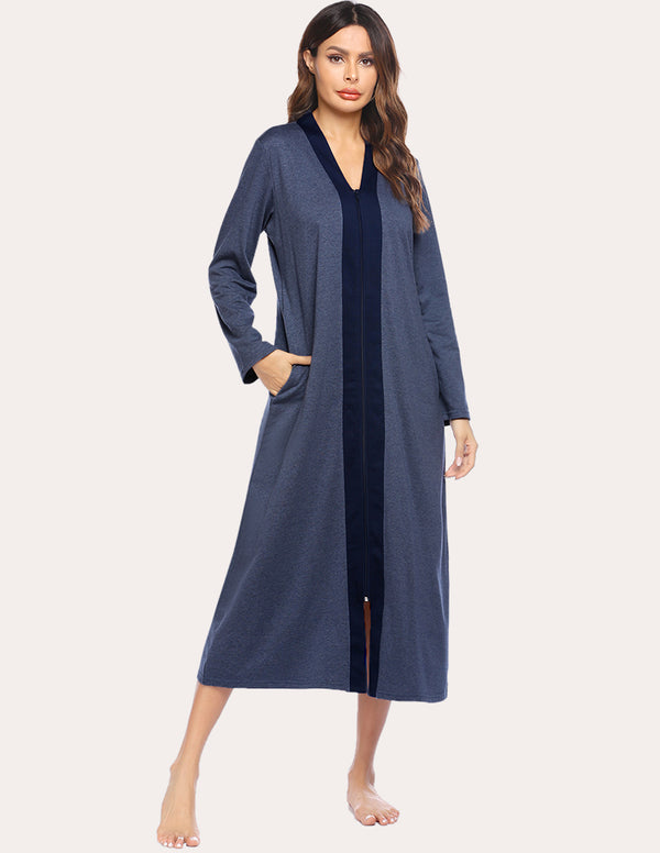 Ekouaer Ekouaer Zipper Loungewear Robe With Pocket (US Only)
