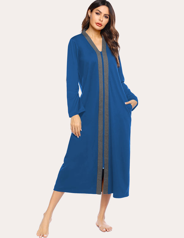 Ekouaer Ekouaer Zipper Loungewear Robe With Pocket (US Only)