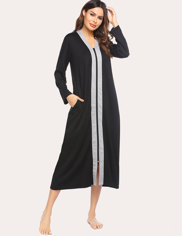 ekouaer Ekouaer Zipper Loungewear Robe with Pocket (US Only)