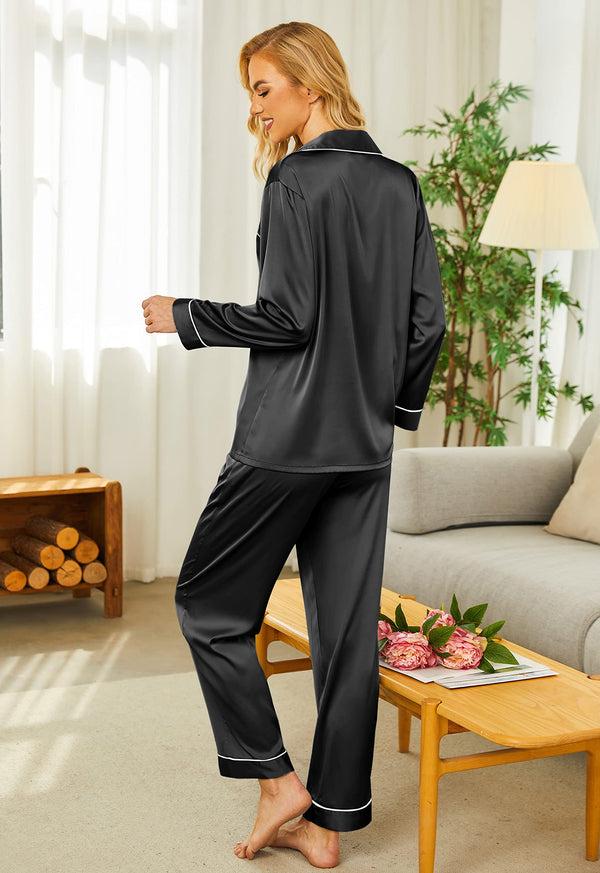 Ekouaer Premium Soft Satin Pajama Set With Gift Box (US Only)