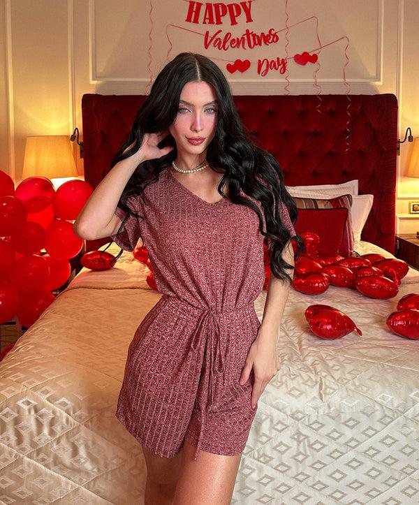 Ekouaer Ribbed Knit Short Sleeve Top And Shorts Set (US Only)