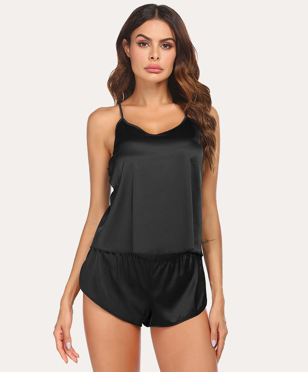 Ekouaer Satin Sleeveless Camis Top Shorts Set (US Only)