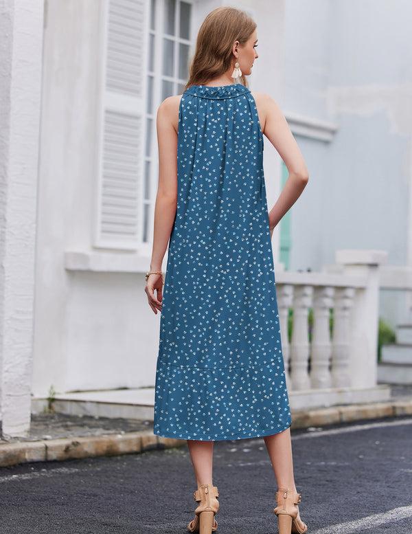 Ekouaer Sleeveless Nightgown With Pockets Soft Nightdress (US Only)