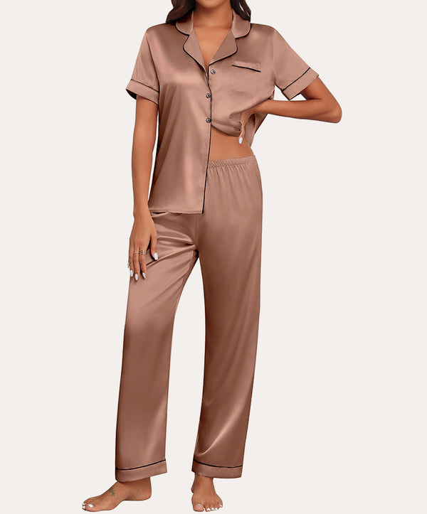 Ekouaer Timeless Silk Button Down Pajama Set (US Only)