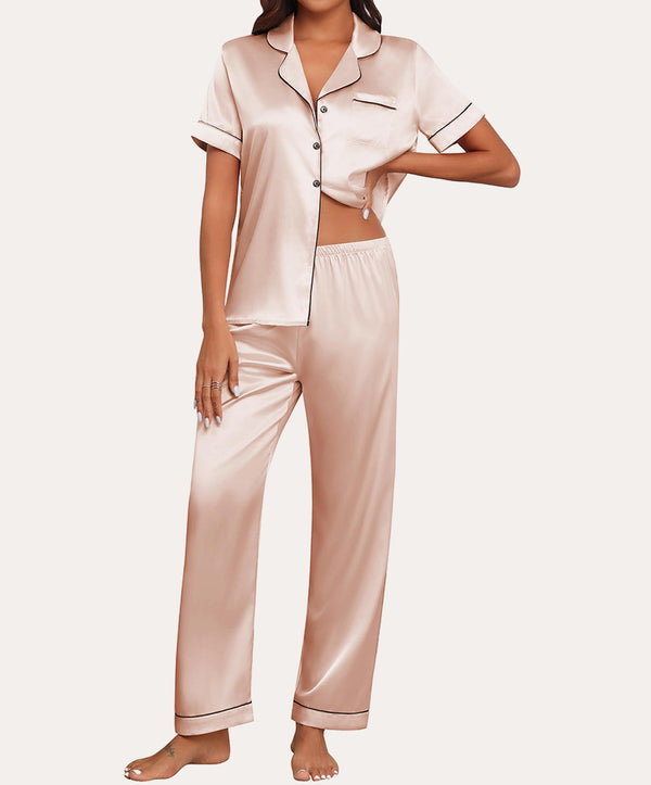 Ekouaer Timeless Silk Button Down Pajama Set (US Only)
