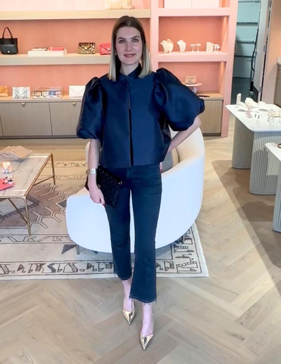 Elaine Turner Bella Crop Flare Frayed Hem Jeans- Ash