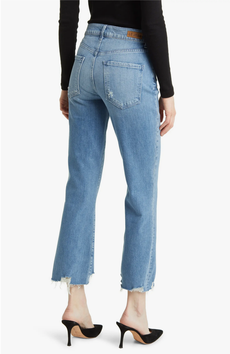 Elaine Turner Bella Crop Flare Frayed Hem Jeans- Beach House
