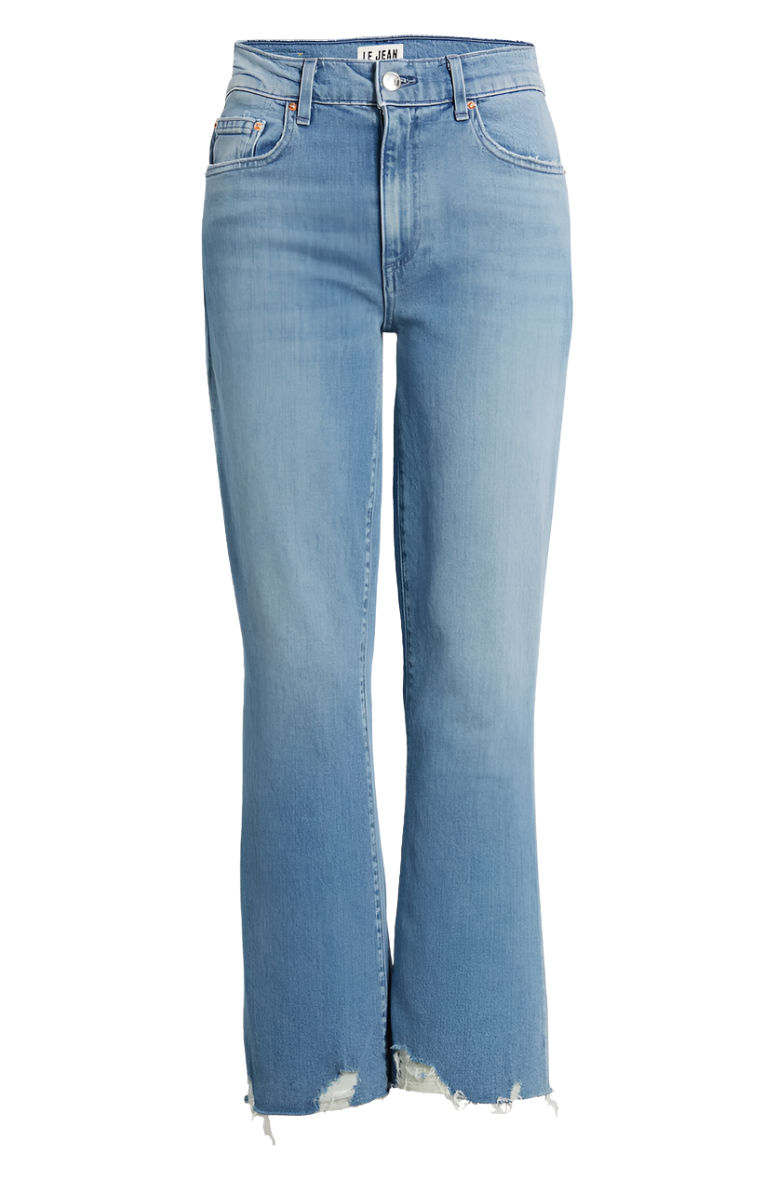 elaine turner Bella Crop Flare Frayed Hem Jeans- Beach House