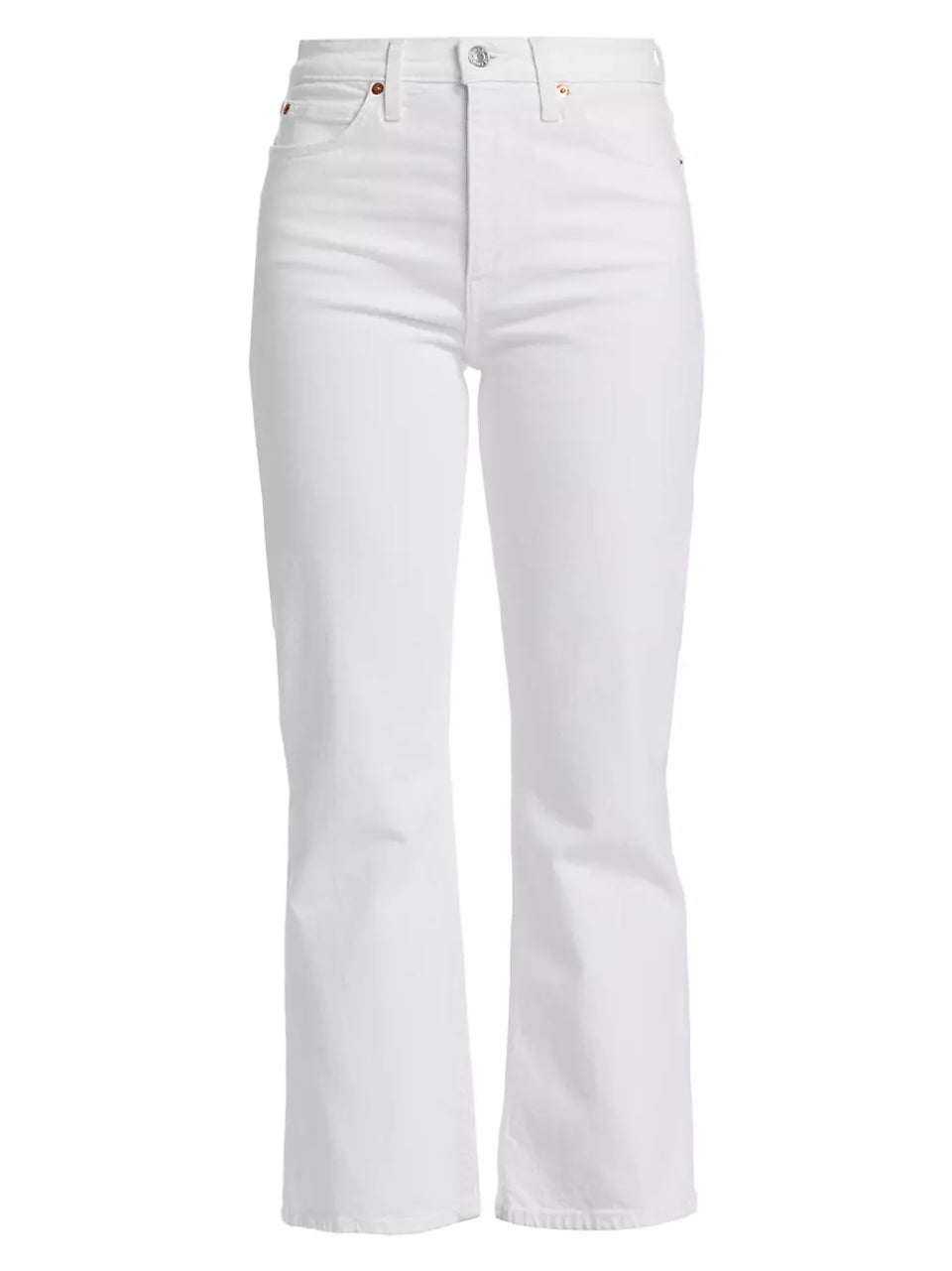 elaine turner 70's Crop Boot Cut Jeans- White