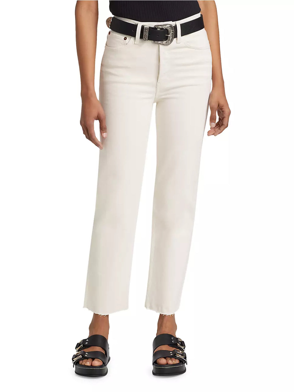 Elaine Turner 70's Stove Pipe Jeans- Vintage White