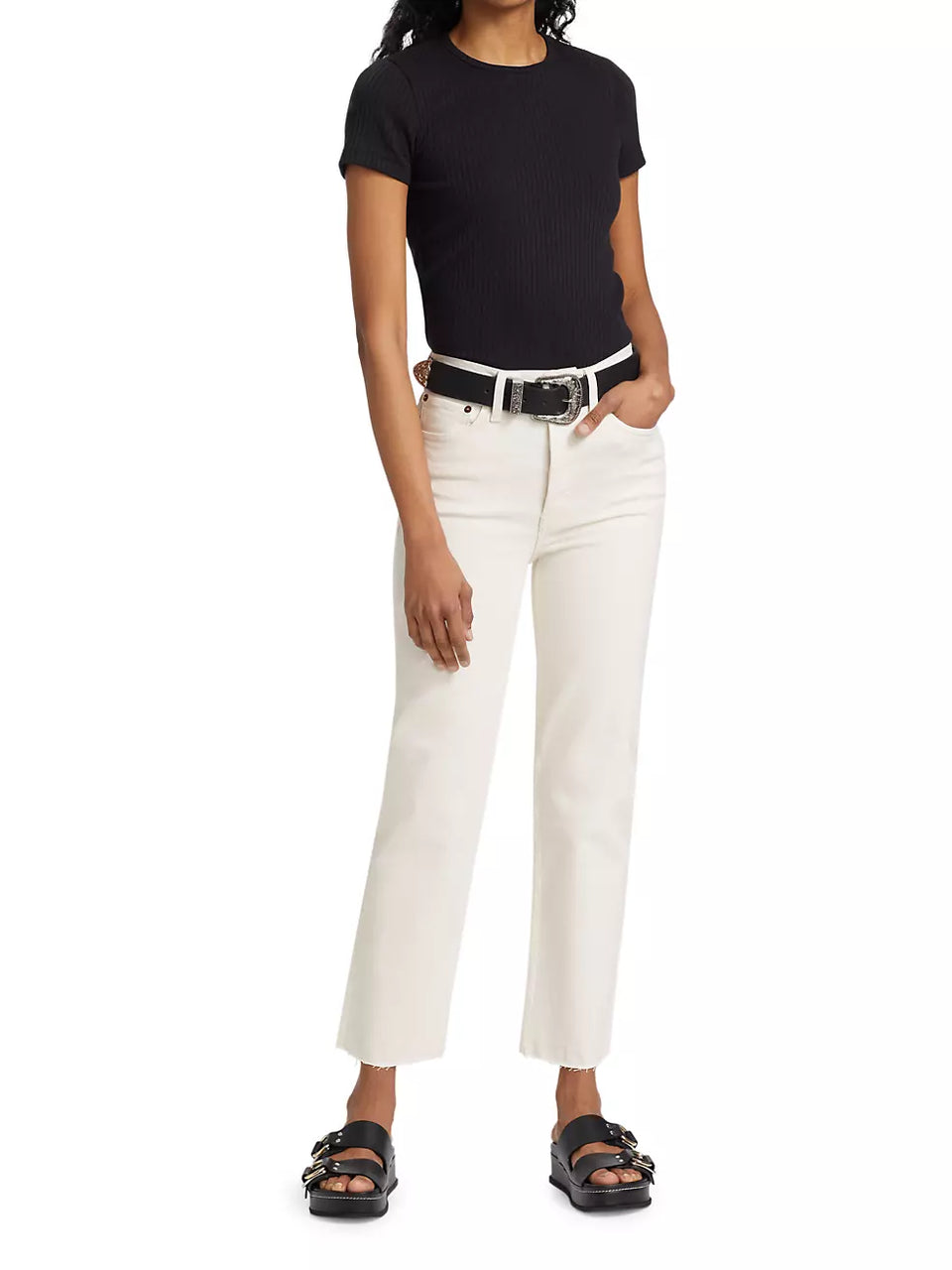 Elaine Turner 70's Stove Pipe Jeans- Vintage White