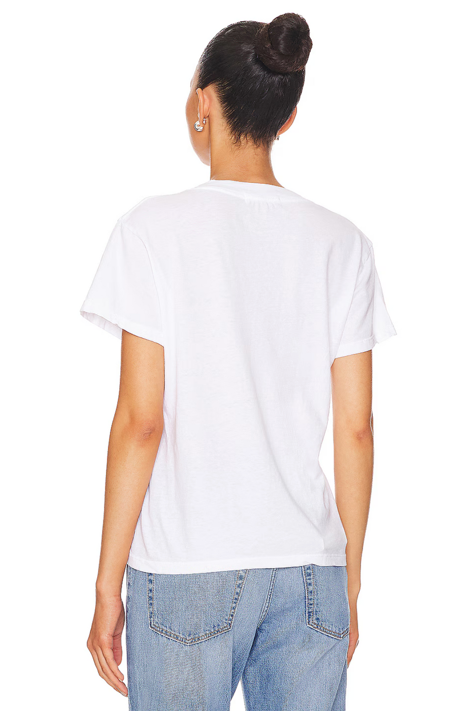 Elaine Turner Alanis Recycled Cotton V Neck- White