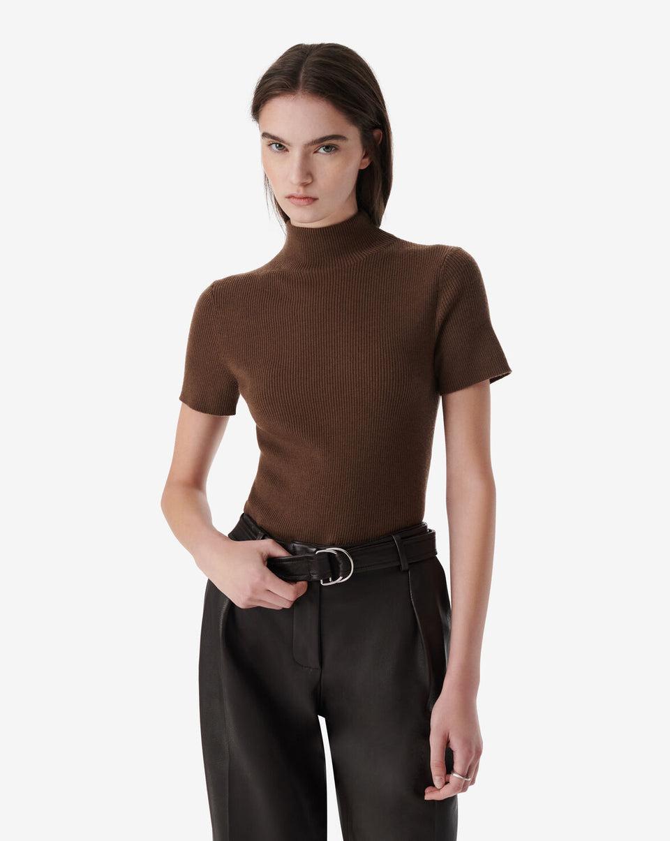 Elaine Turner Alec Brown Camel Ribbed Sweater