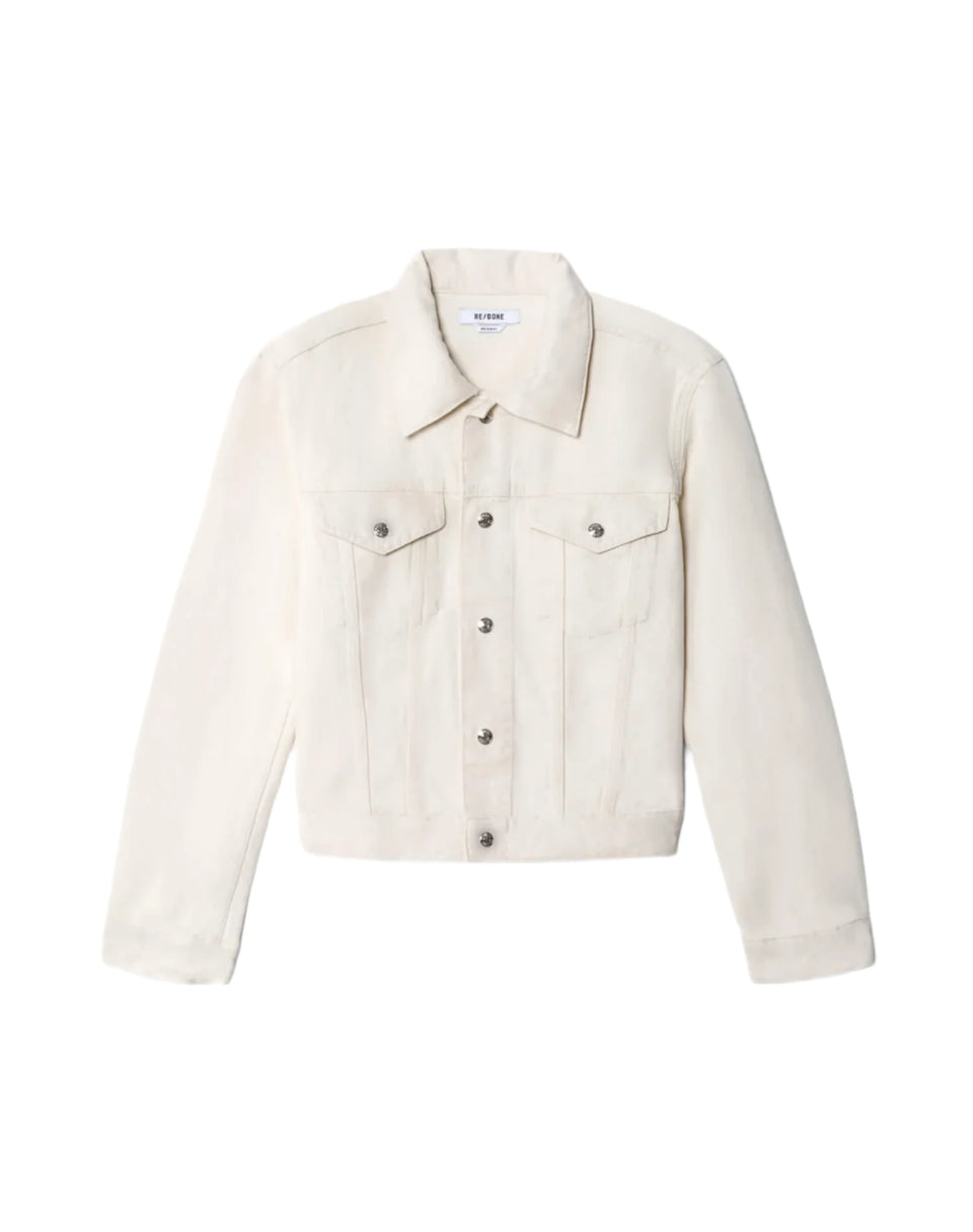 elaine turner Baby Trucker Denim Jacket- Crema