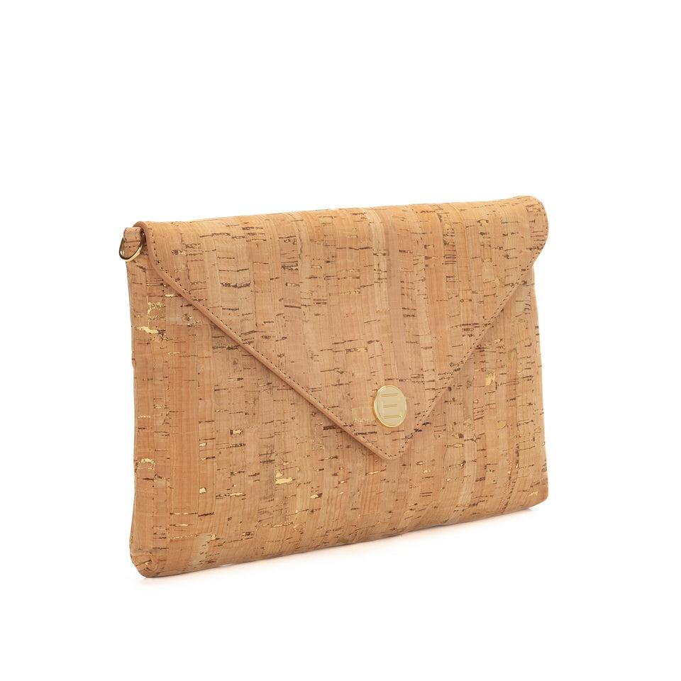Elaine Turner Bella Clutch- Cork With Gold Flecks