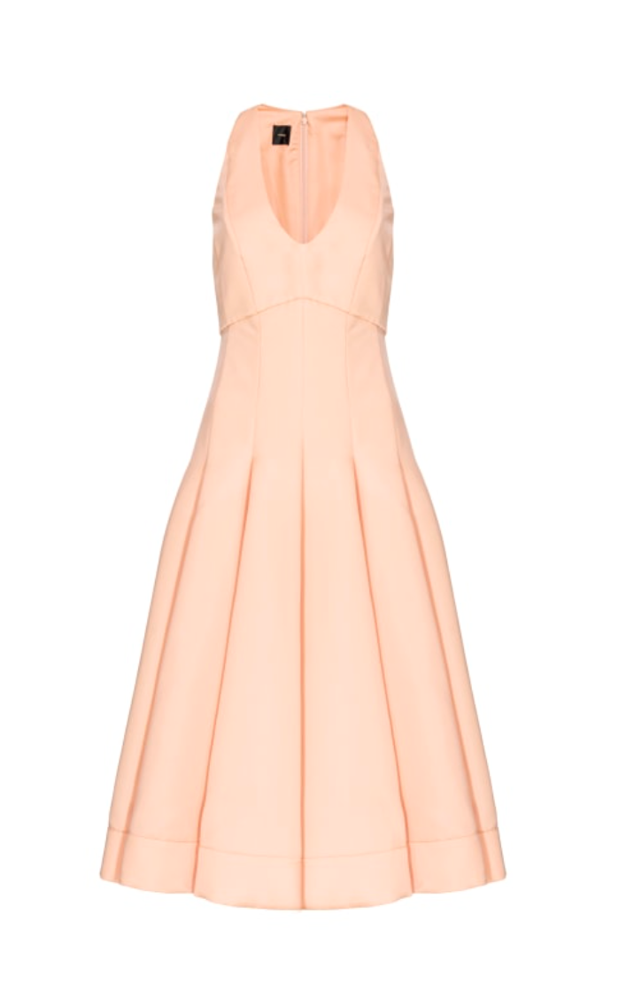 elaine turner Blush Pleated Midi Dress