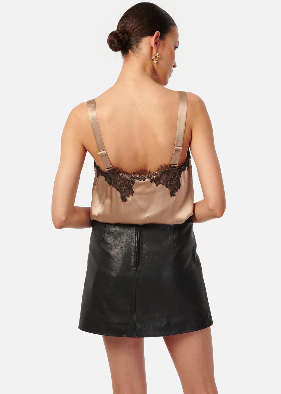 Elaine Turner Cillian Genuine Leather Skirt