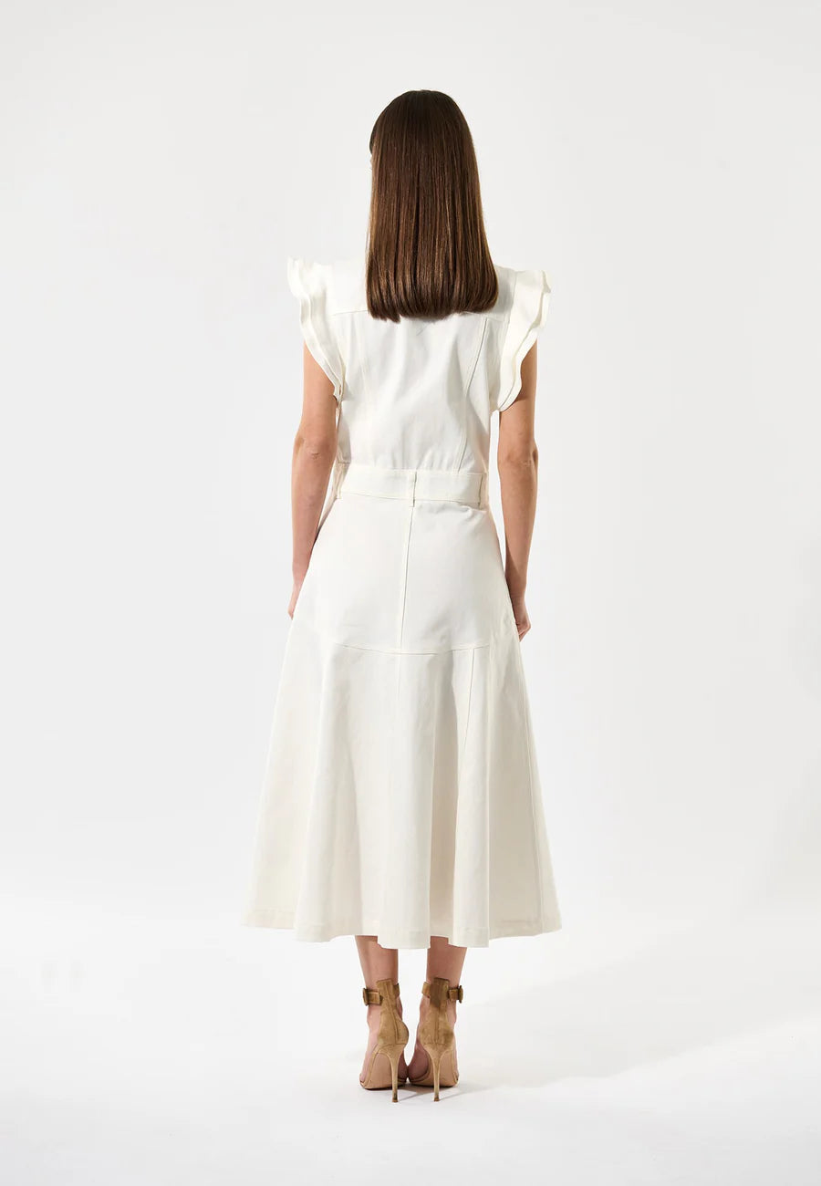 Elaine Turner Devanti Denim Dress- White