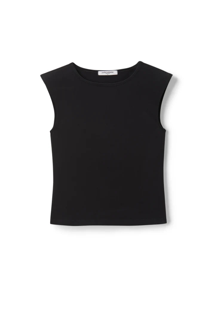 elaine turner Elanor Muscle Jersey Tee- Black