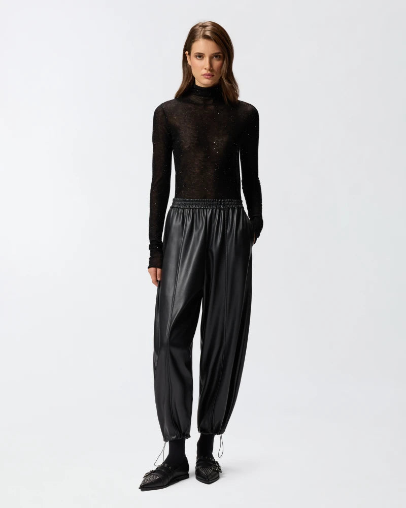 Elaine Turner Faux Leather Balloon Trousers