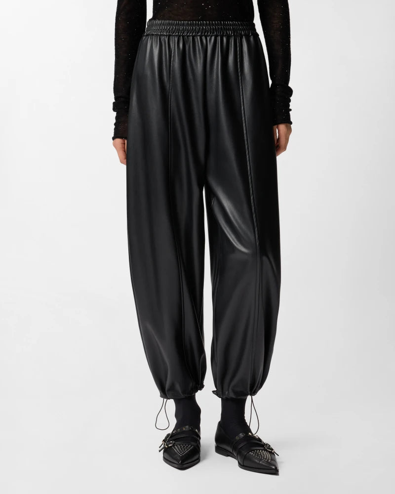 Elaine Turner Faux Leather Balloon Trousers