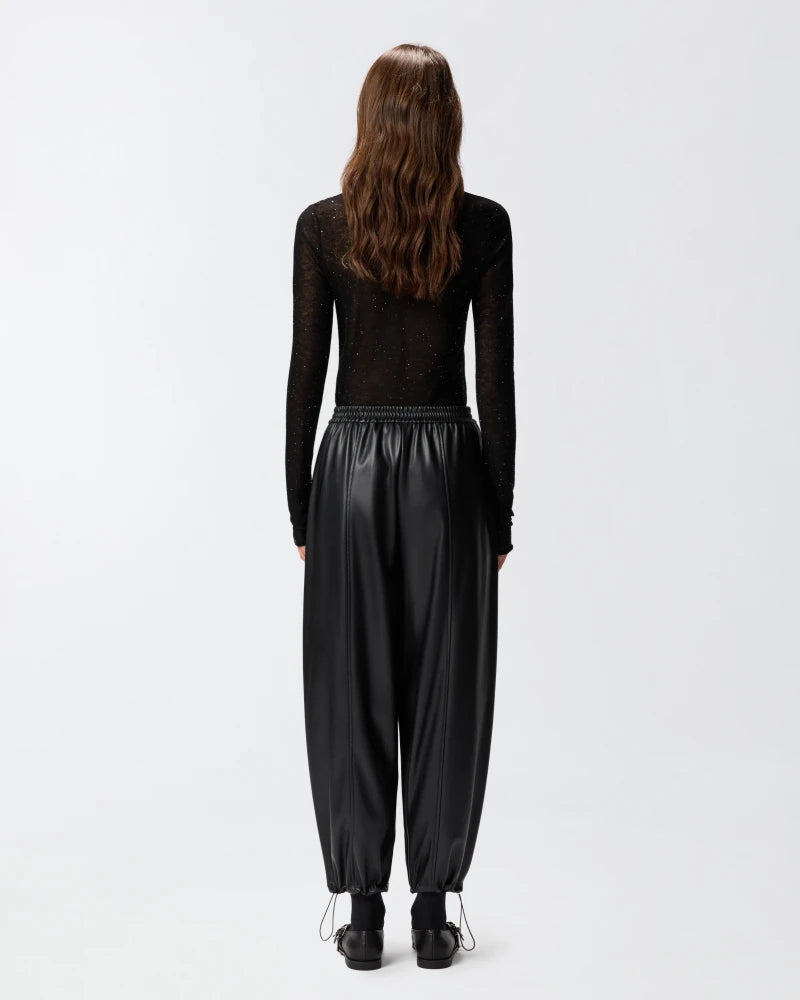 Elaine Turner Faux Leather Balloon Trousers