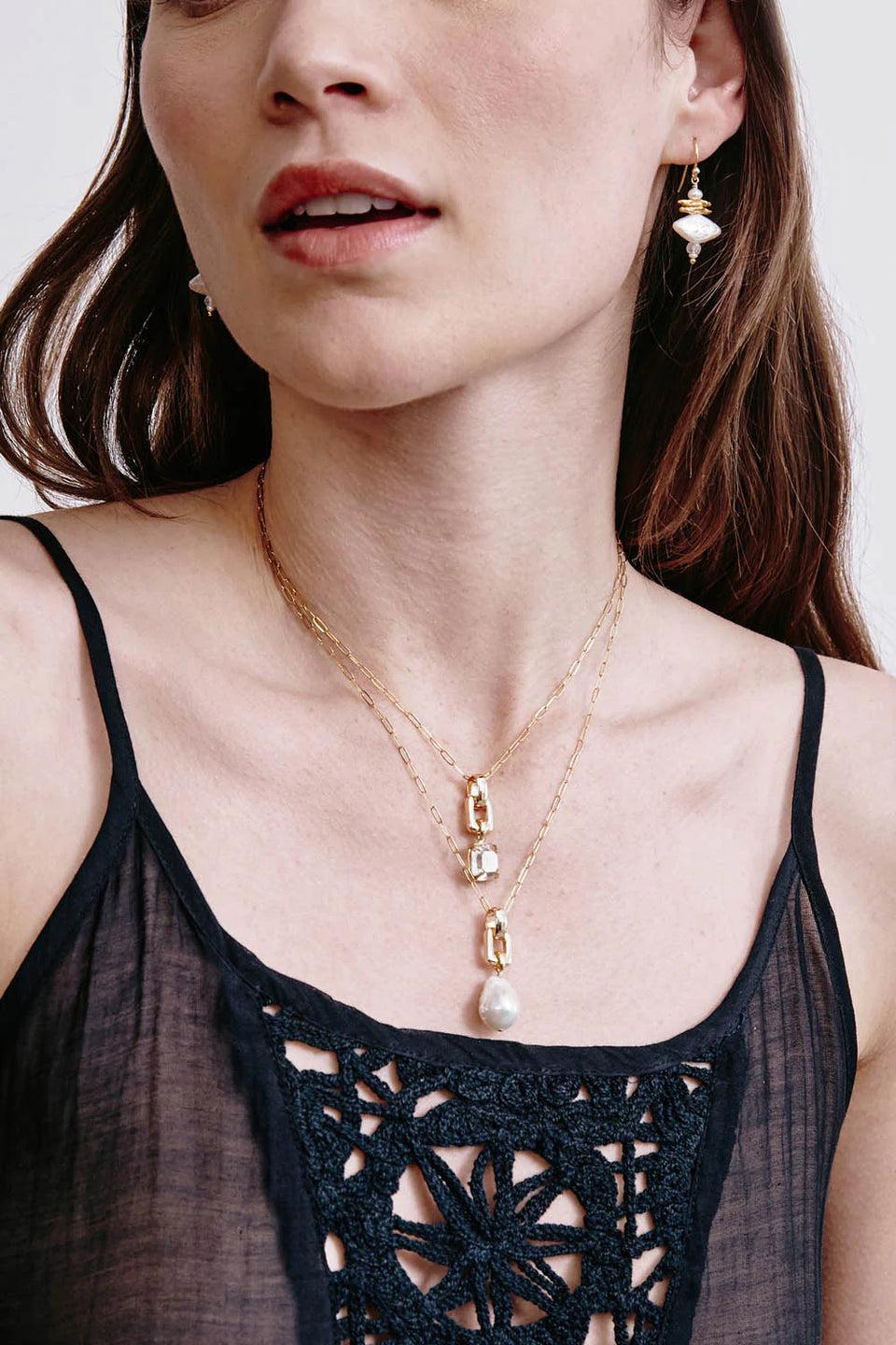 Elaine Turner Gold Ellis Crystal Necklace