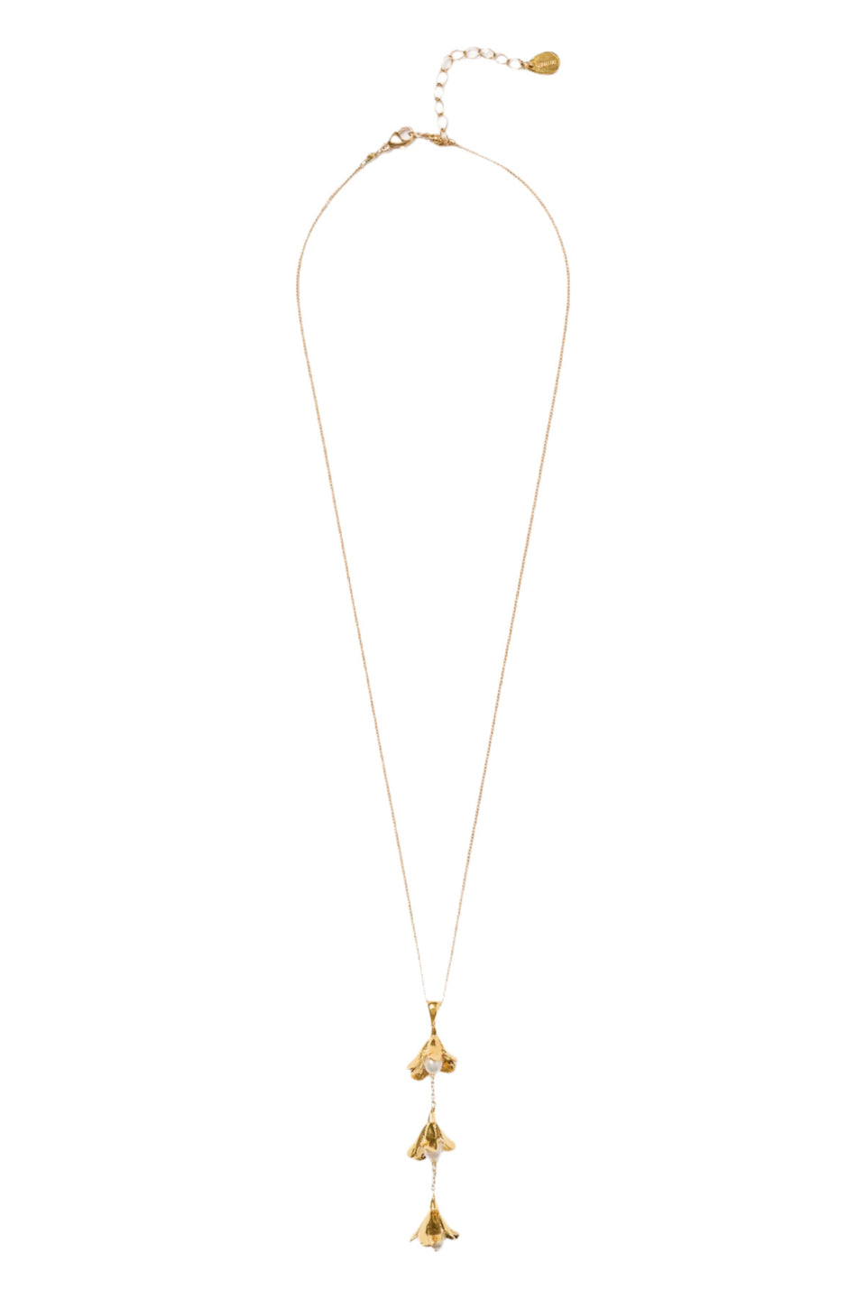 Elaine Turner Gold Mother Of Pearl Drop Necklace