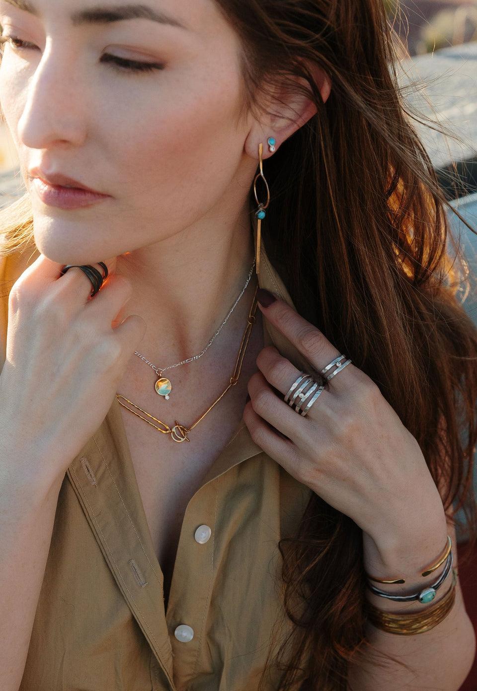 Elaine Turner Half North Star Ring W/ Diamond