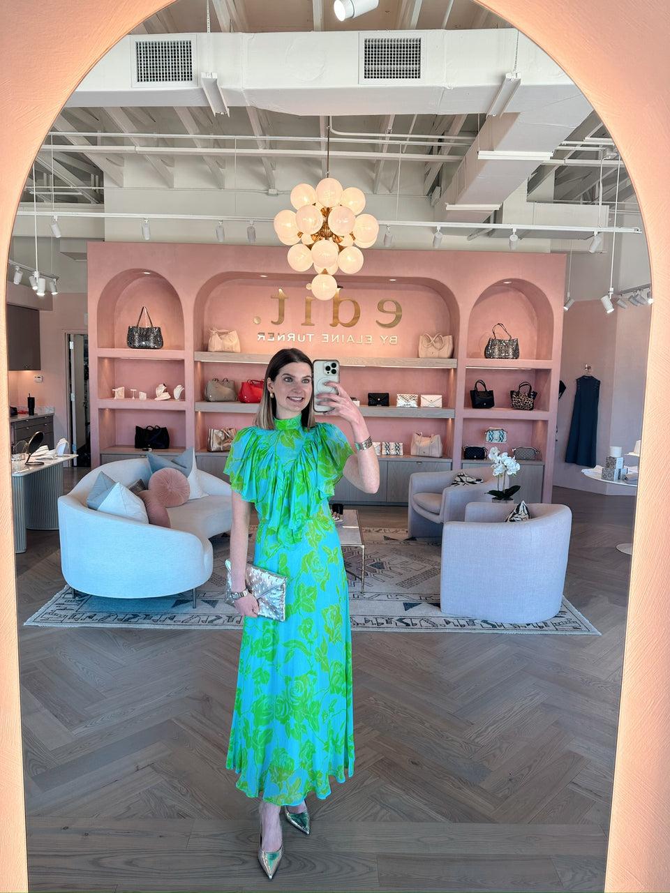 elaine turner Honolulu Ruffle Midi Dress