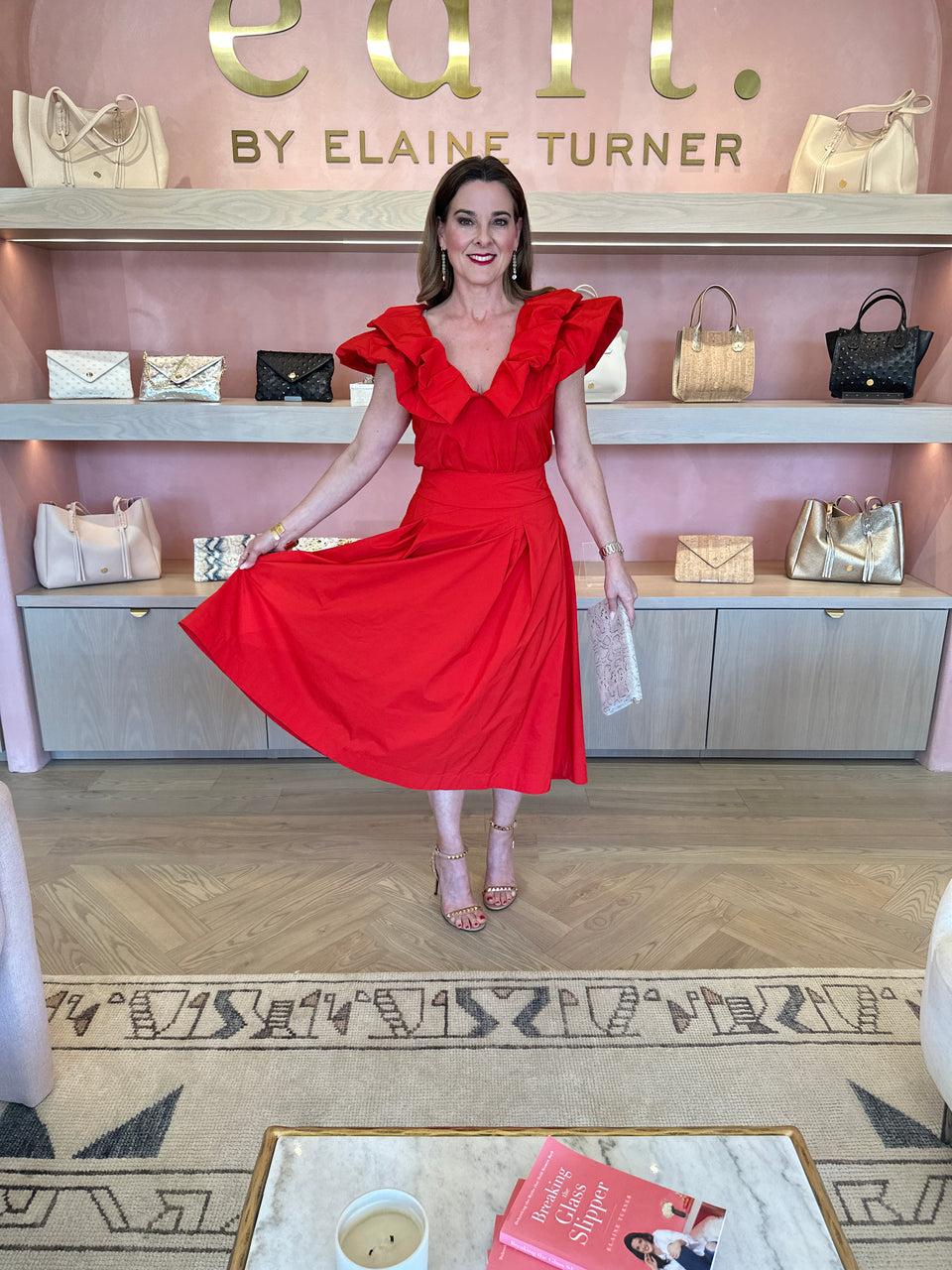 elaine turner Hosanna Pleated Midi Skirt