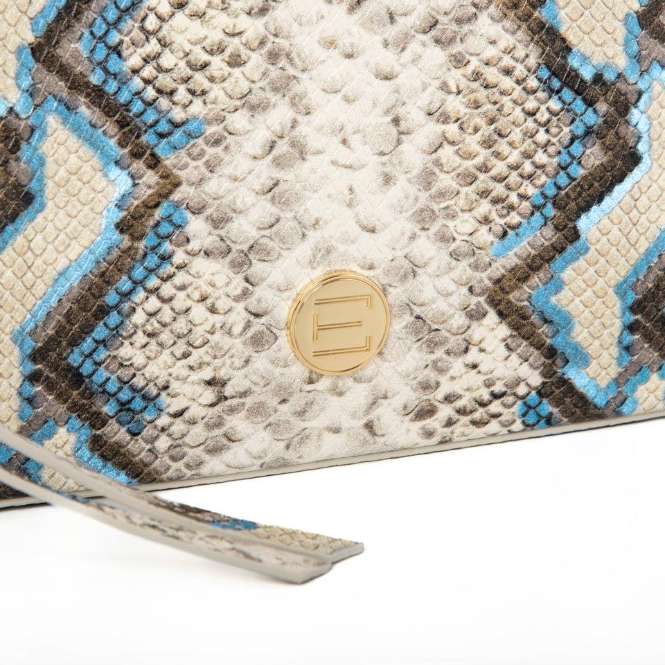 Elaine Turner Jackie Camera Bag- Blue Multi Python