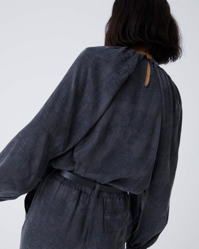 Elaine Turner Jacquard Cupro Blouse