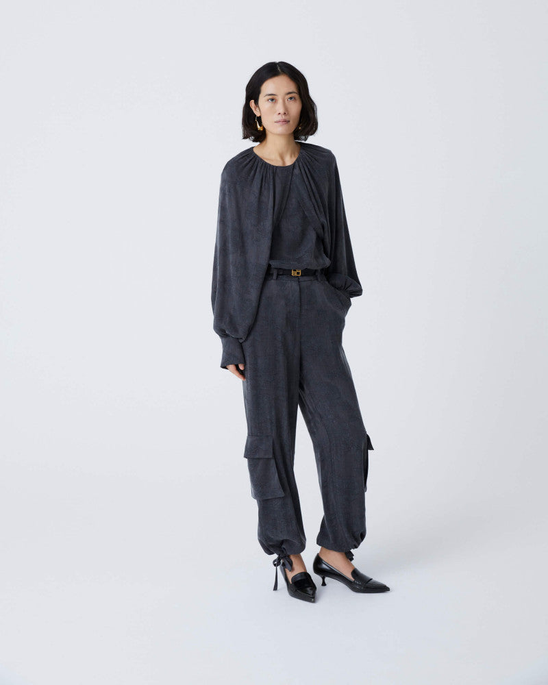 Elaine Turner Jacquard Cupro Blouse