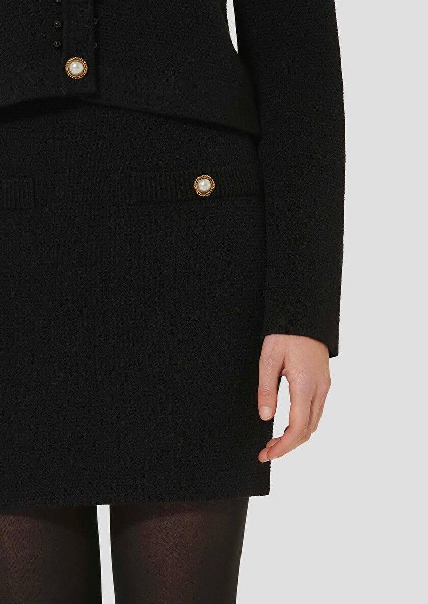 Elaine Turner Jelka Black Knit Skirt