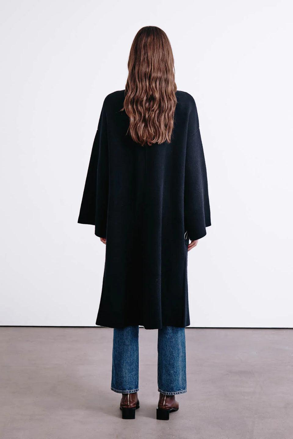 Elaine Turner Kerrington Black Wool Cashmere Coat