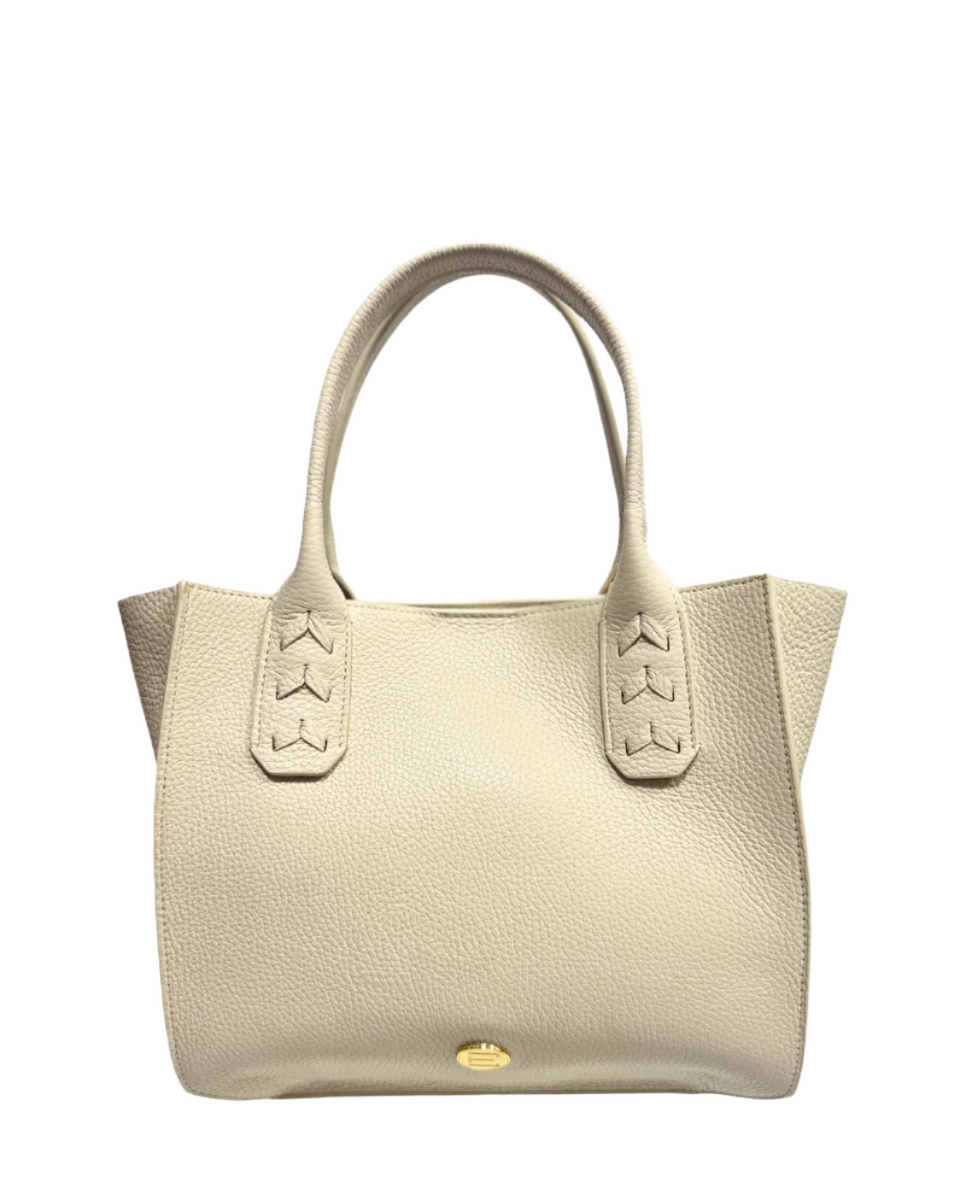 elaine turner Mauney Satchel Bag- Bone Solid Pebble