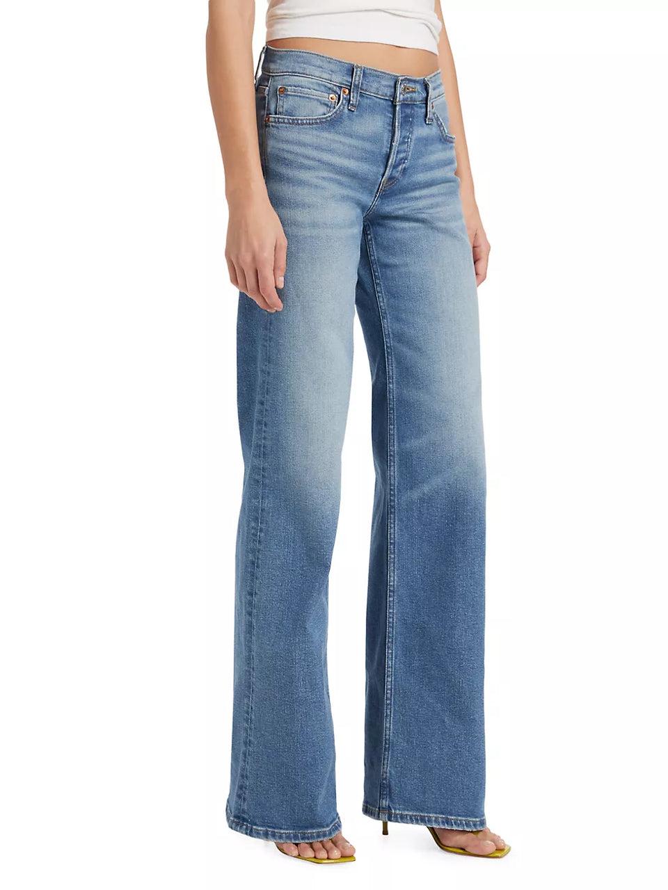 Elaine Turner Mid Rise Wide Leg Jeans