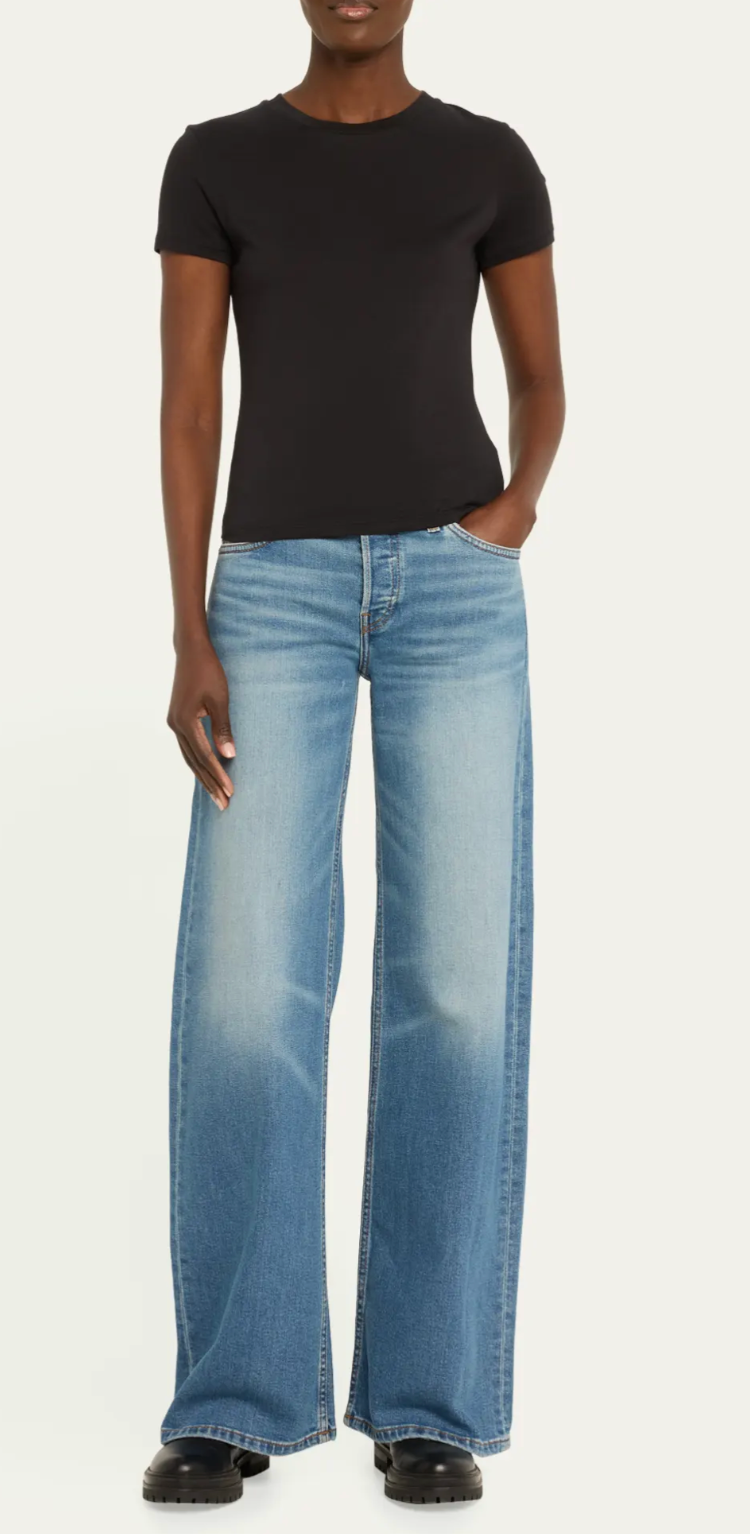 elaine turner Mid Rise Wide Leg Jeans