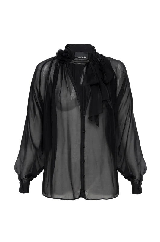 elaine turner MS Bouquet Paris Floral Blouse