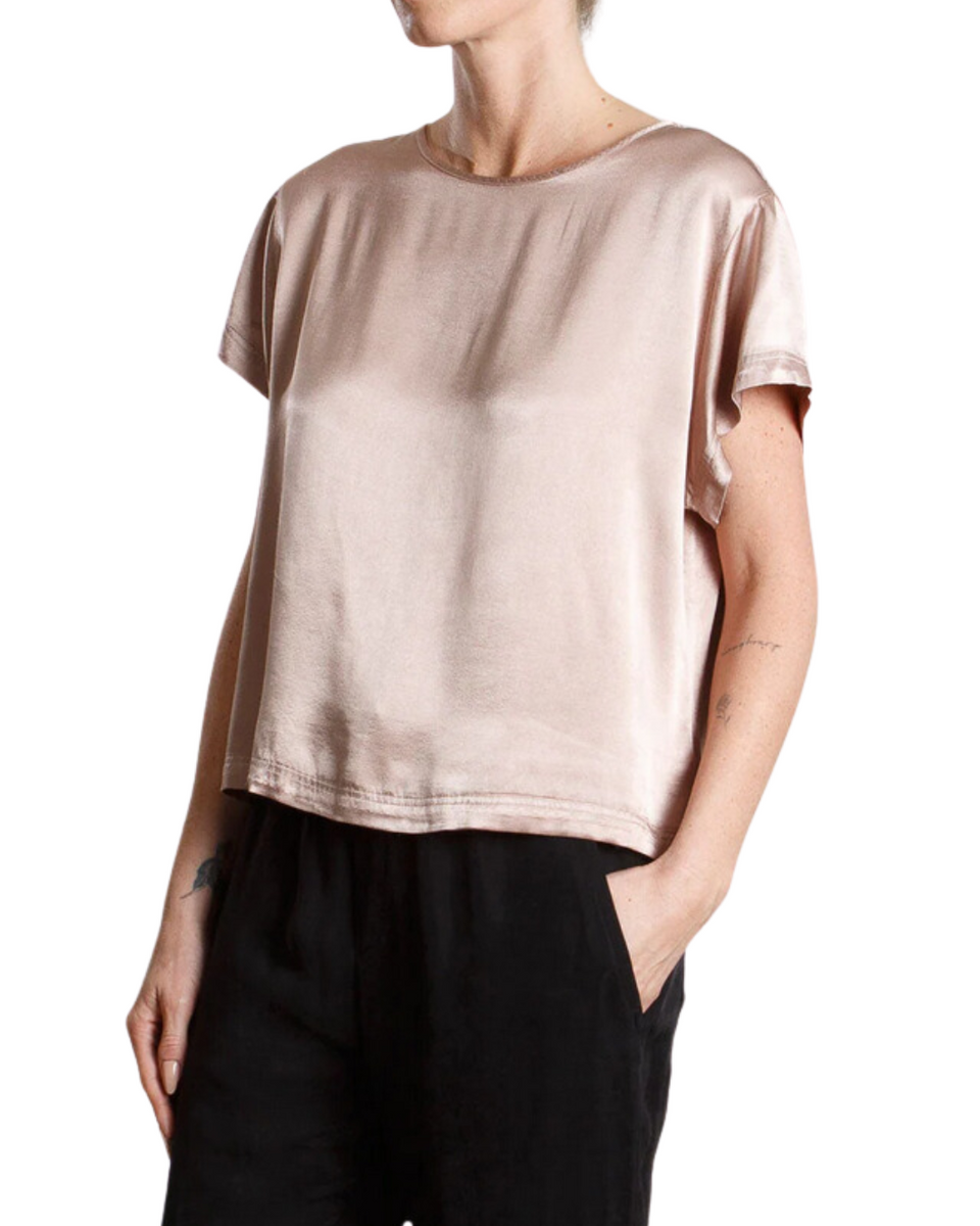 Elaine Turner Piper Tee In Vintage Satin
