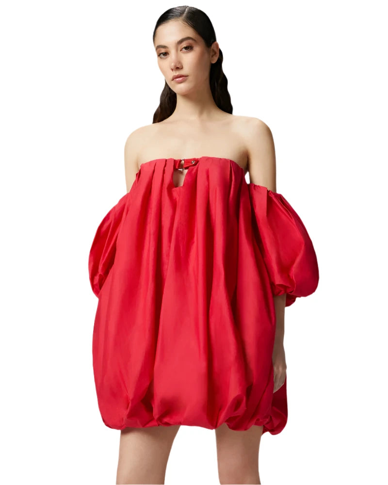 elaine turner Poplin Balloon Mini Dress