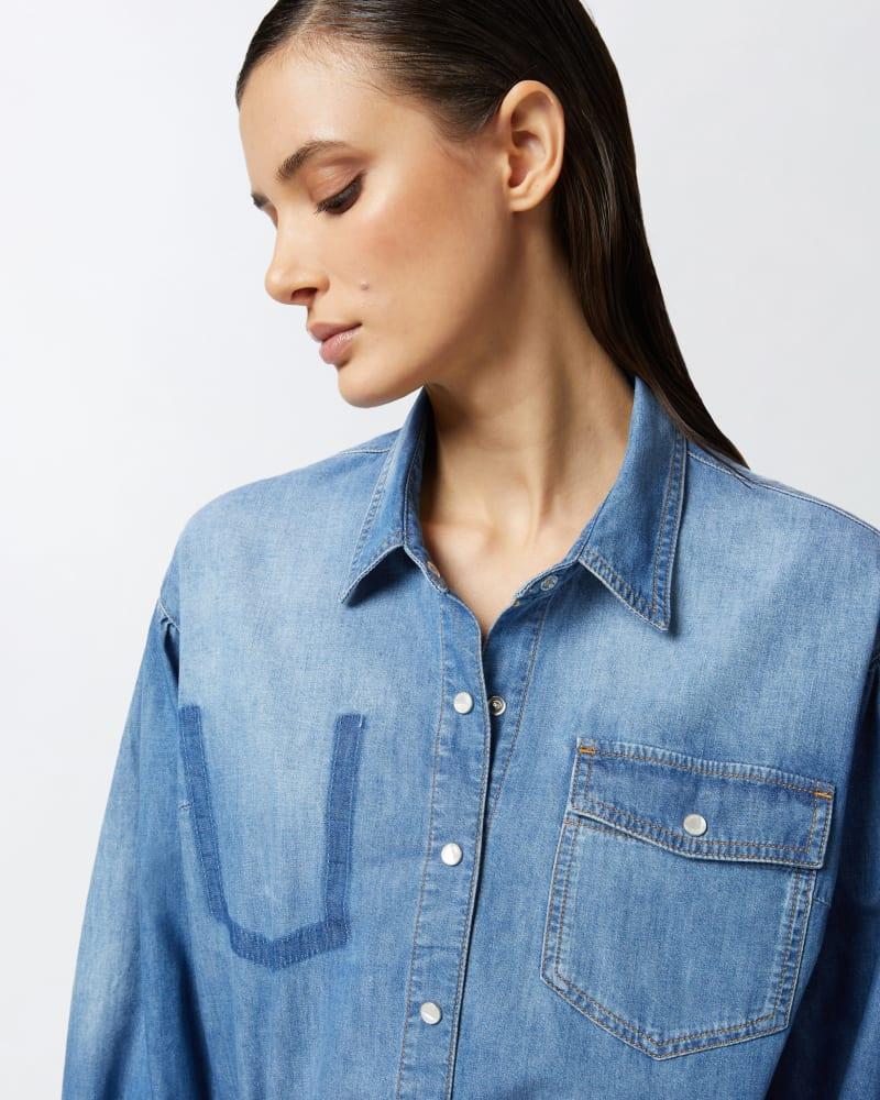 Elaine Turner Puff Sleeve Denim Shirt